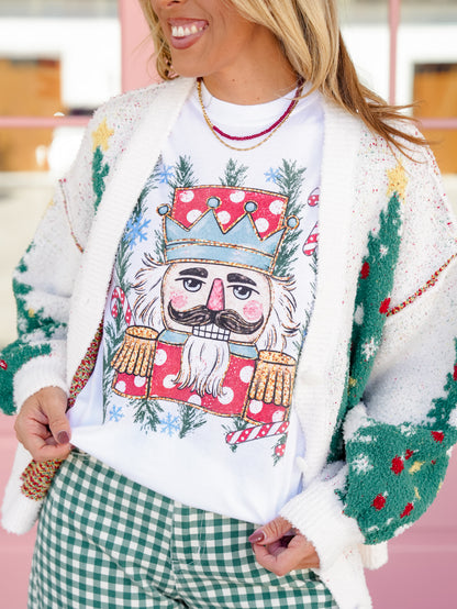 Plus/Reg Short Sleeve Candy Cane Nutcracker Christmas Graphic Tee