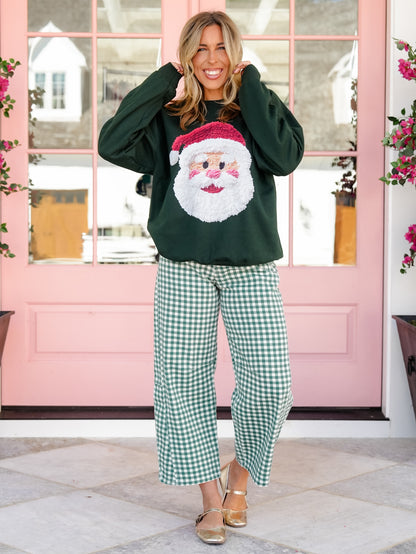 Plus/Reg Long Sleeve "Crochet Santa" Graphic Sweatshirt