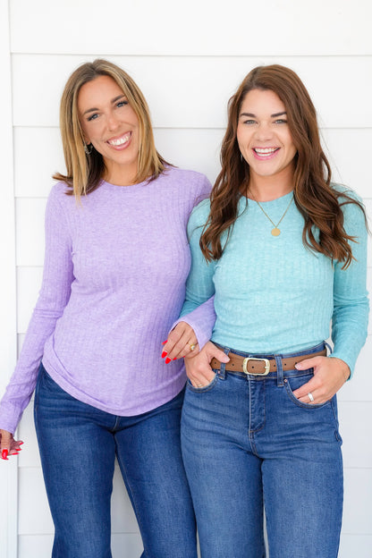 Door Buster! Zenana Ribbed Long Sleeve Round Neck Top
