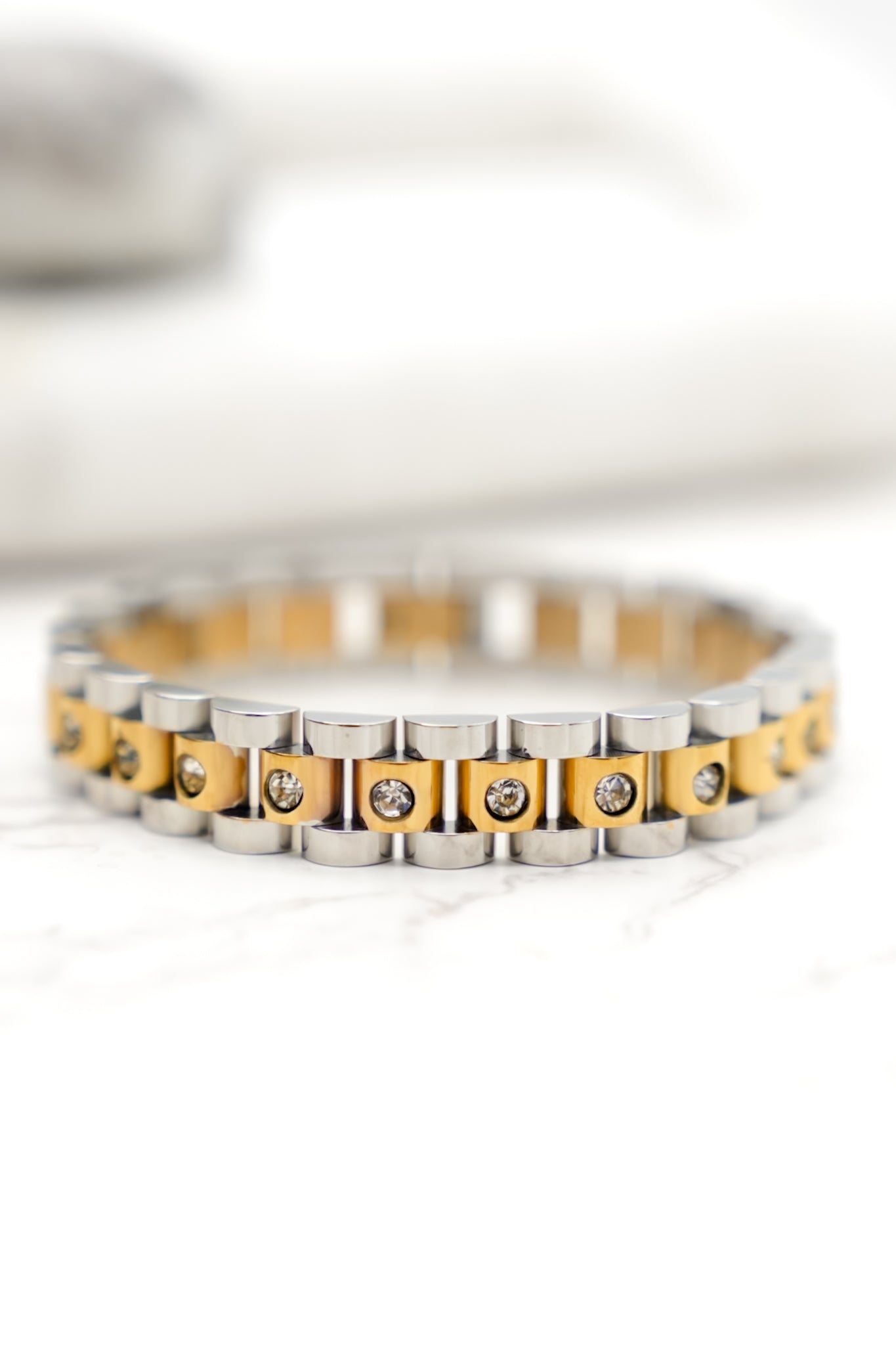 Chansutt Pearls Diamond Two Tone Watch Band