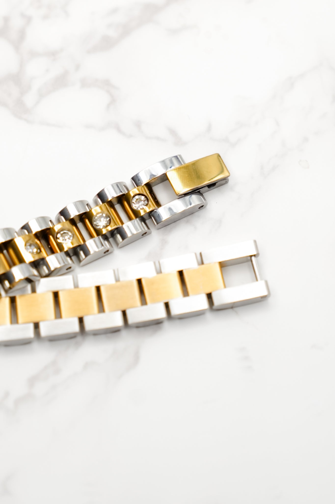 Chansutt Pearls Diamond Two Tone Watch Band