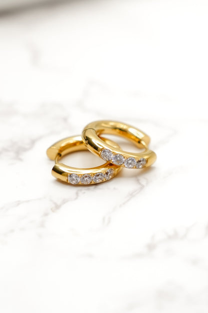 Chansutt Pearls Bling Huggies