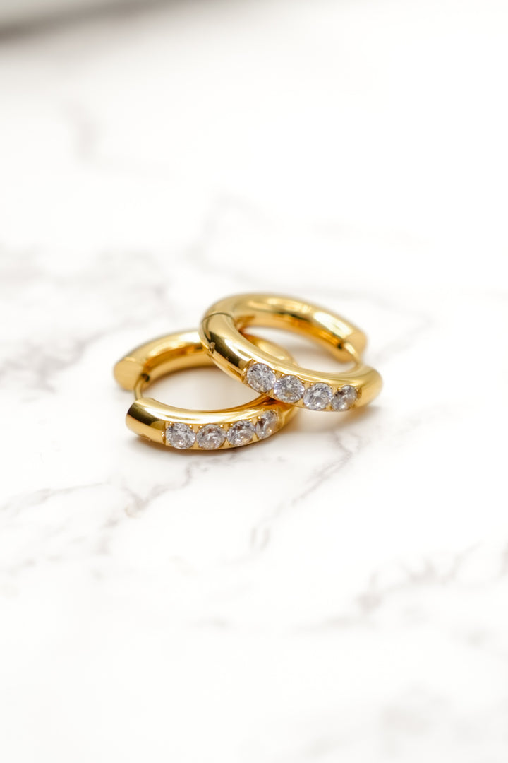 Chansutt Pearls Bling Huggies