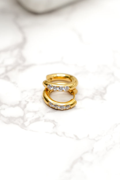 Chansutt Pearls Bling Huggies