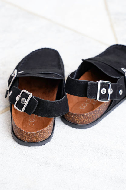 Chunky Buckle Loafer Mule with Back Strap