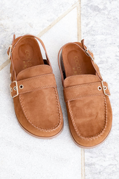 Chunky Buckle Loafer Mule with Back Strap