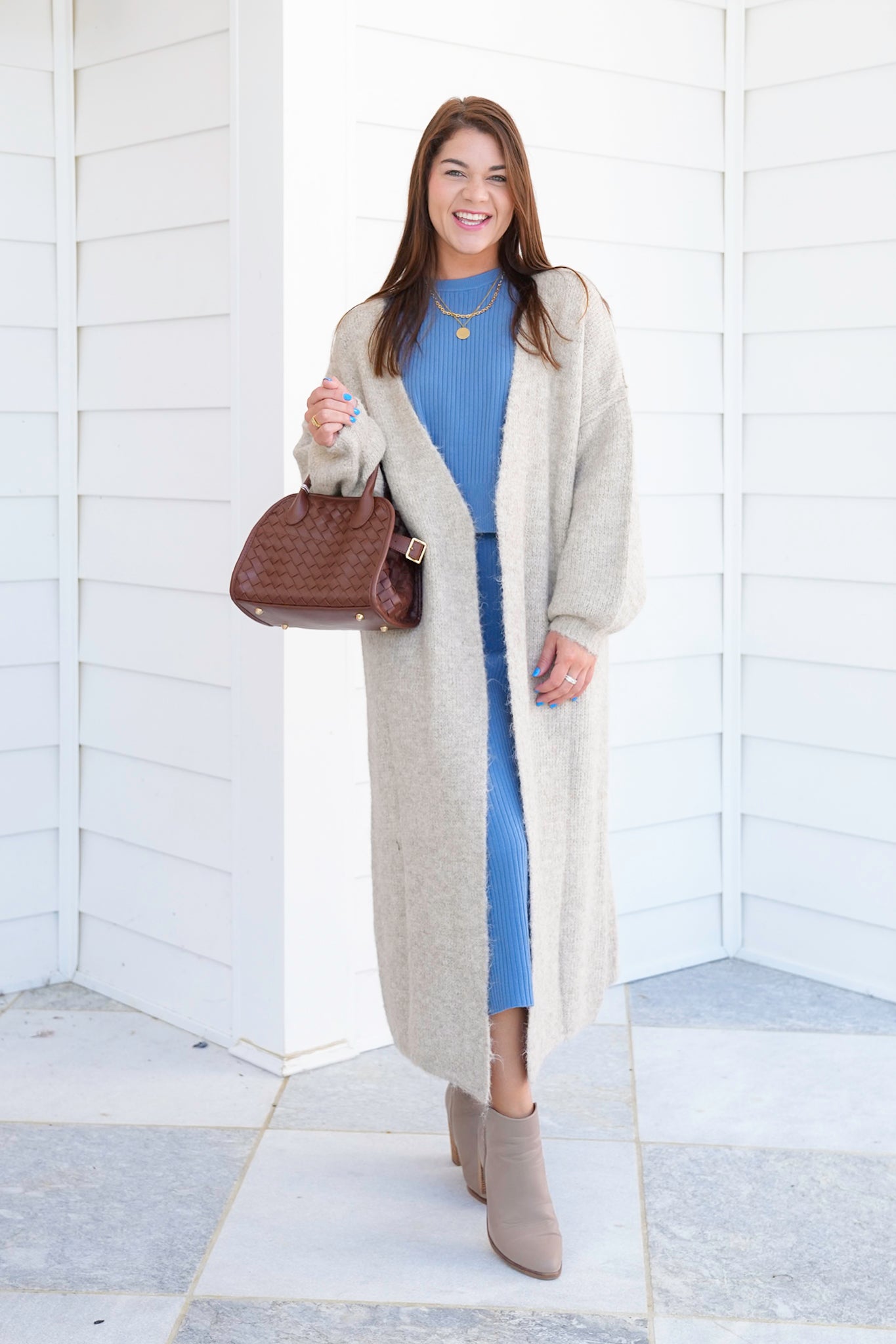 Ribbed Knit Sweater Top and Skirt Set