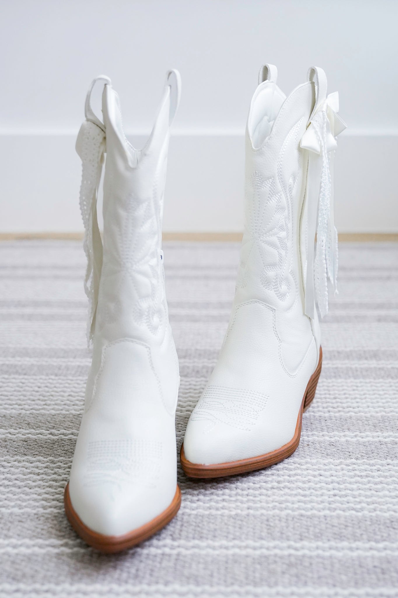 MIA Vegan Leather Western Boots with Embroidered Detailing and