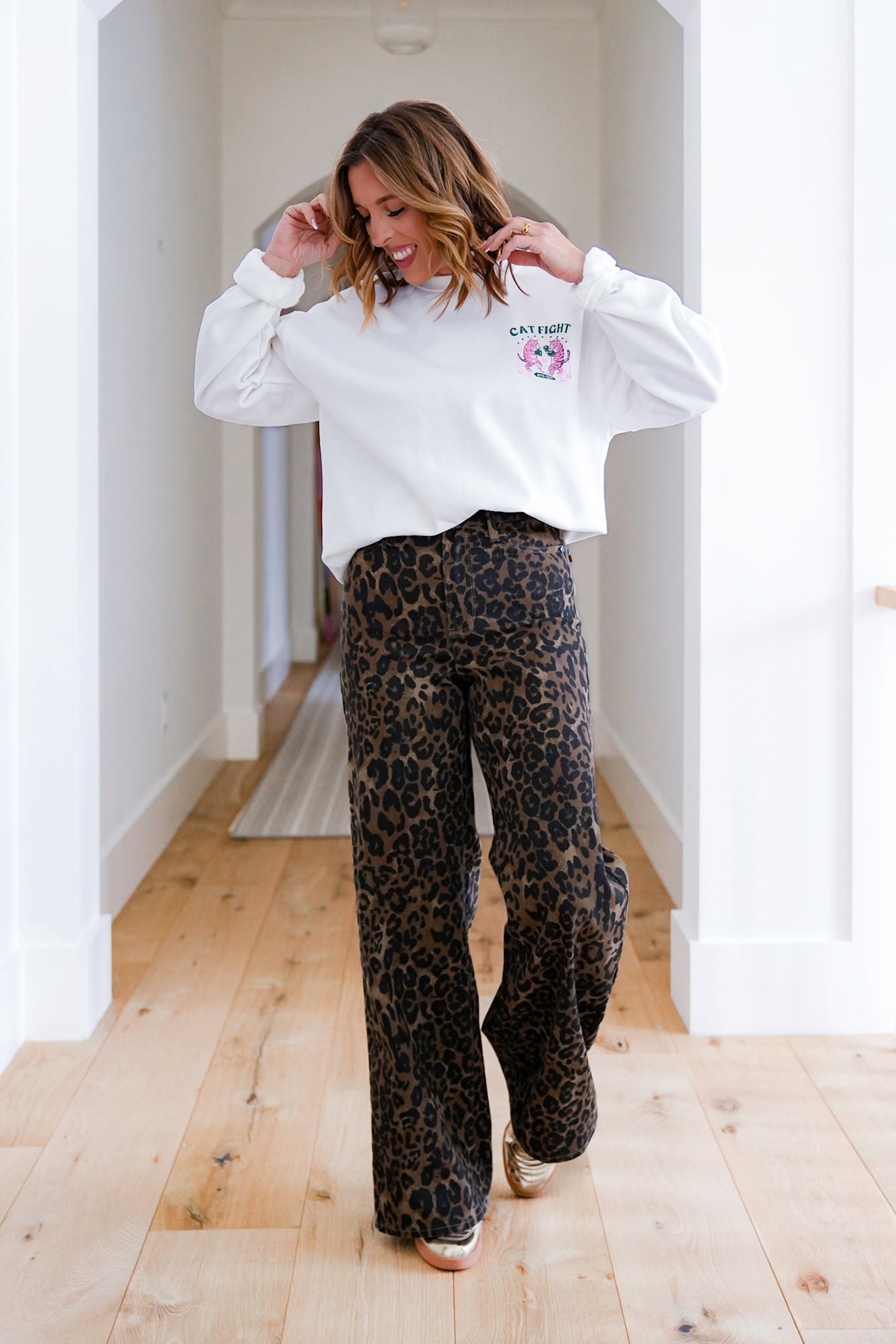 Restock! Long Sleeve "Cat Fight" Graphic Sweatshirt