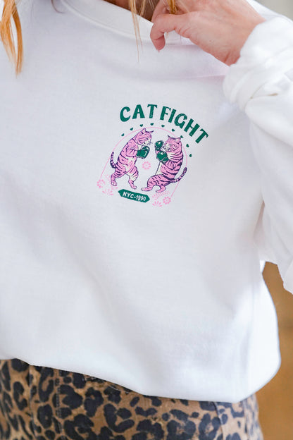 Restock! Long Sleeve "Cat Fight" Graphic Sweatshirt