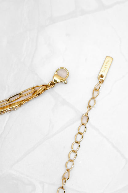 Mila + Stevie Dainty 3 Strand CZ Long Necklace