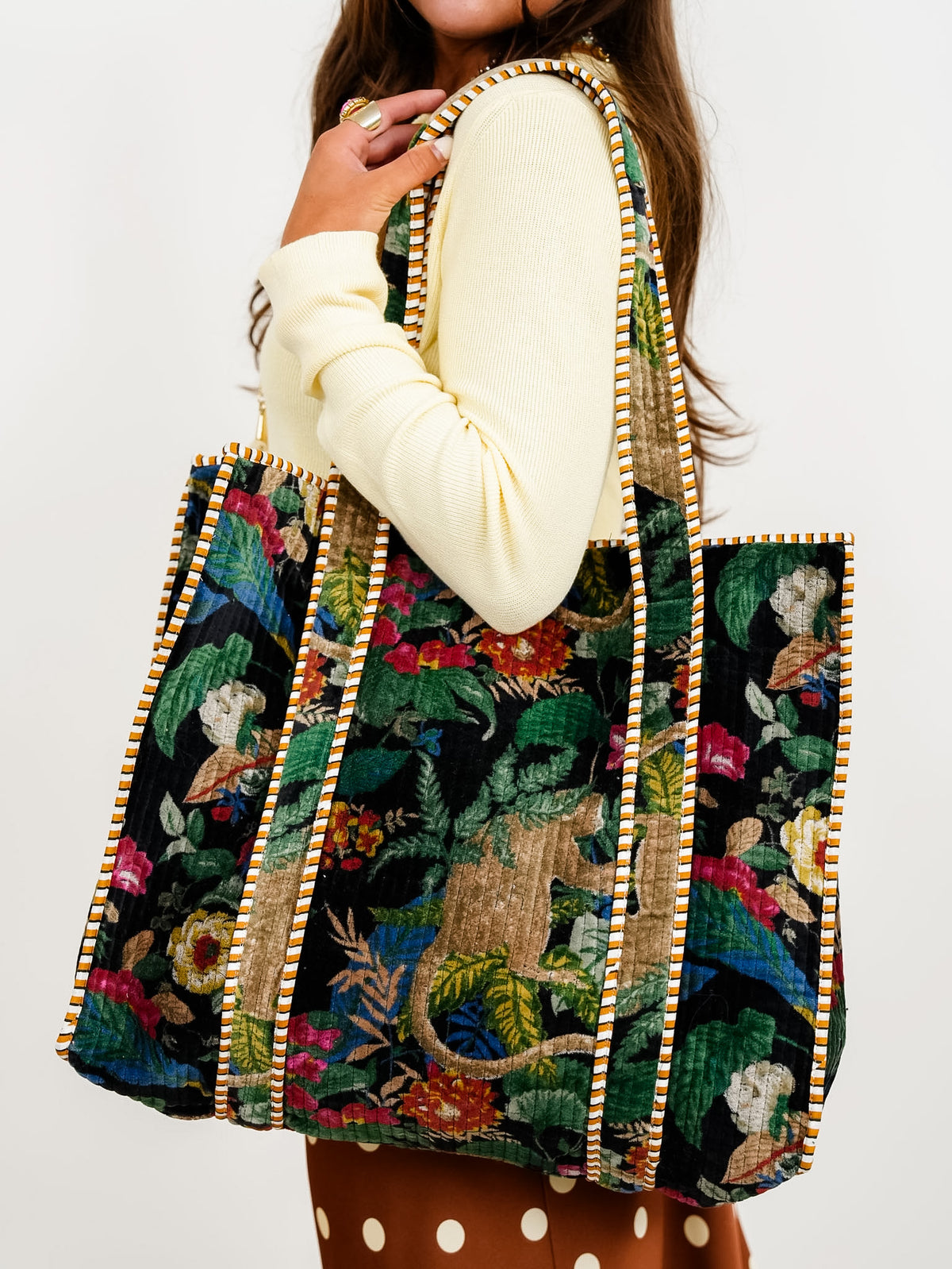 POL Quilted Large Everyday Tote Bag - Freckled Poppy
