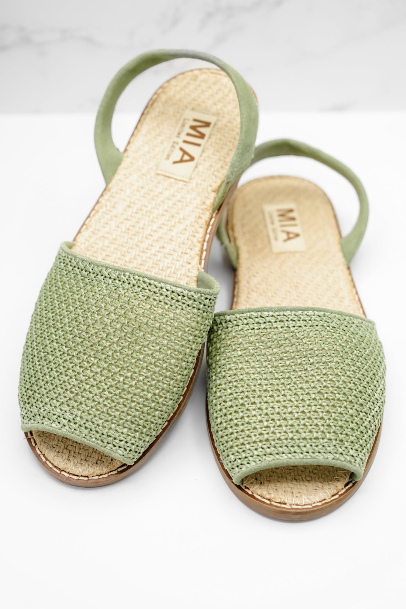 MIA Textured Fabric Slingback Comfort Flat