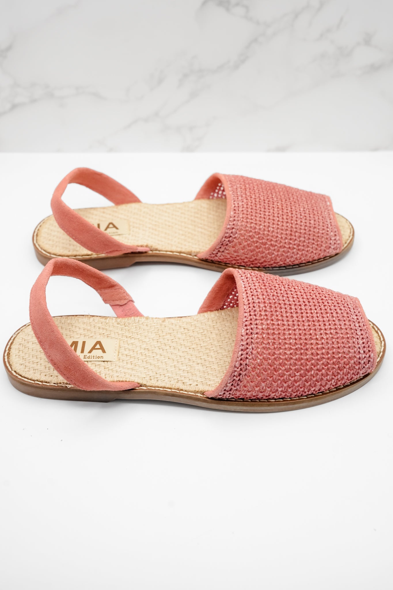 MIA Textured Fabric Slingback Comfort Flat
