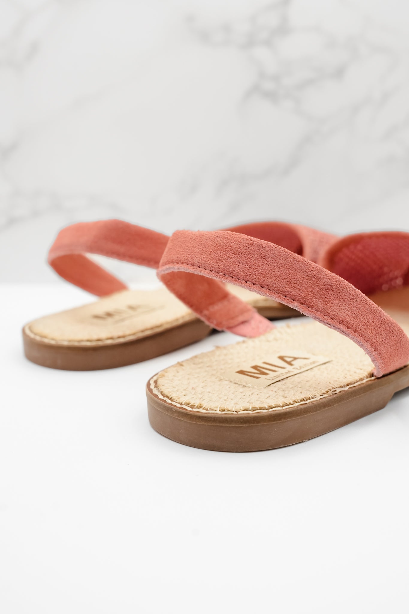 MIA Textured Fabric Slingback Comfort Flat