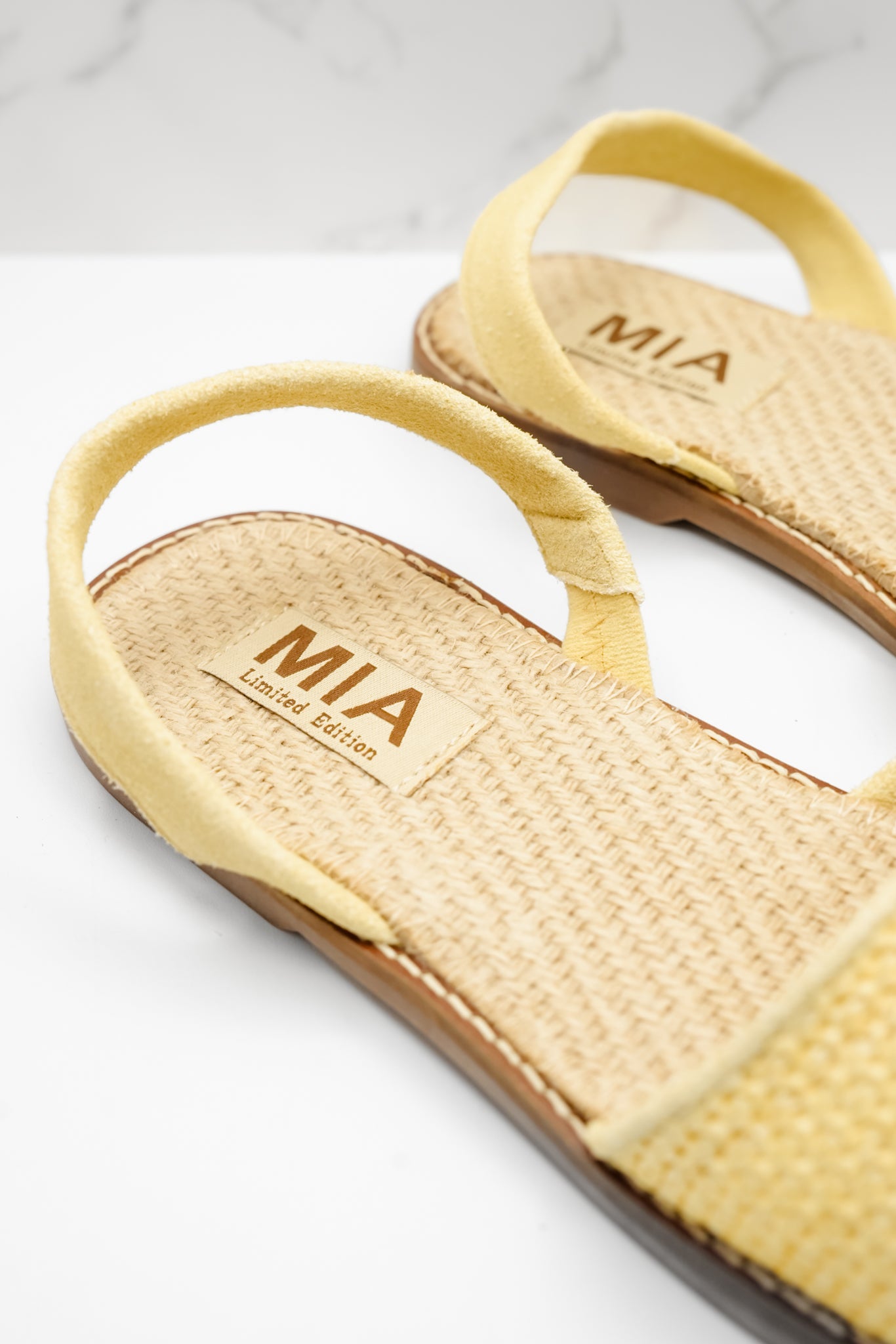 MIA Textured Fabric Slingback Comfort Flat