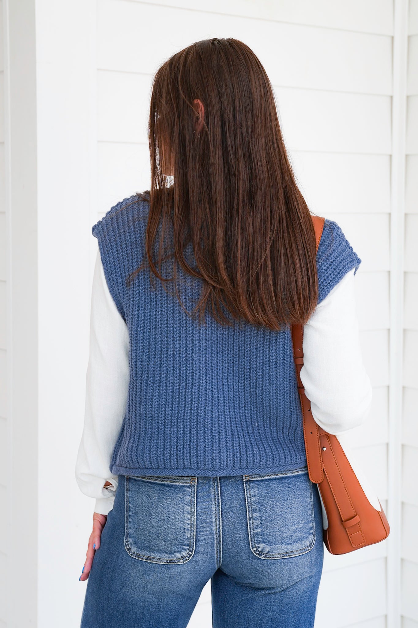 Large Metal Button Down Sweater Vest