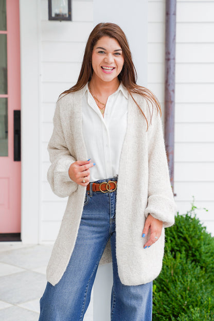 Oversized Brushed Long Sleeve Sweater Cardigan