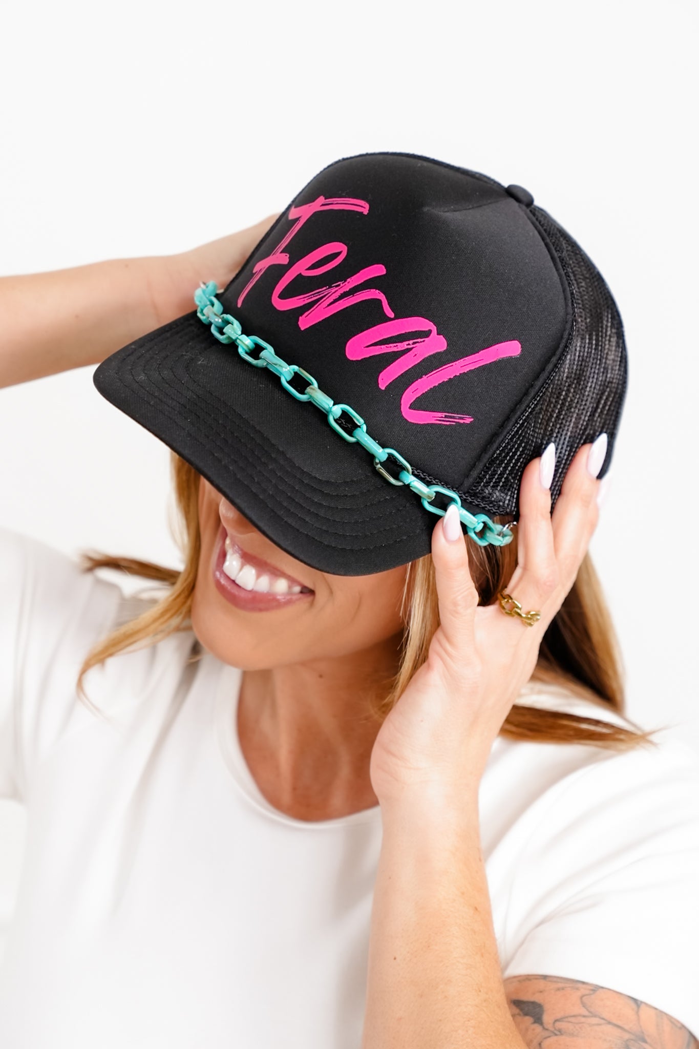 Feral Trucker Hat with Chain