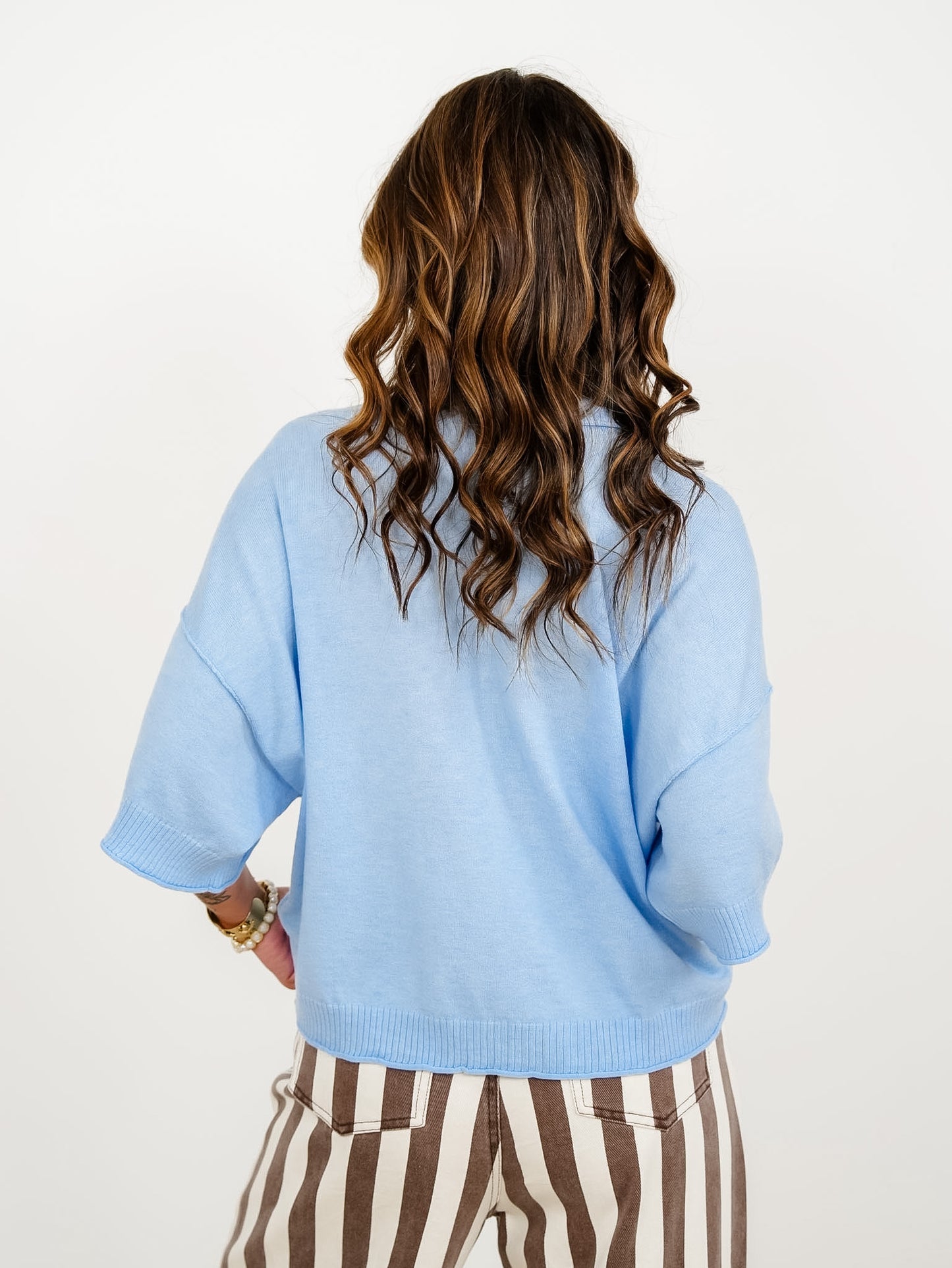 Solid Short Sleeve Button Down Cardigan