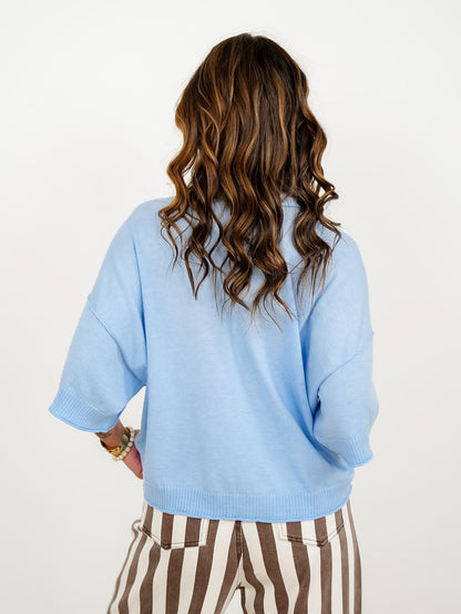 Solid Short Sleeve Button Down Cardigan