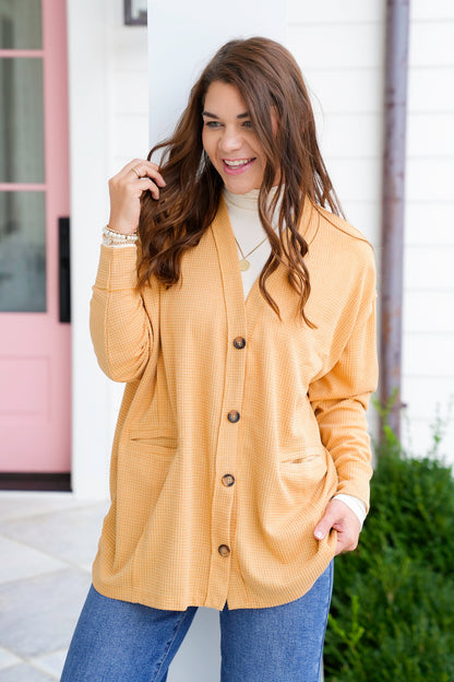 Door Buster! Plus/Reg Long Sleeve Thermal Knit Button Down Cardigan