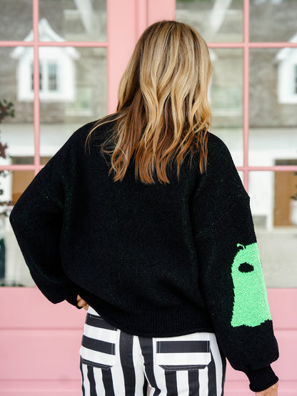 Long Sleeve Alien Ghost Sweater