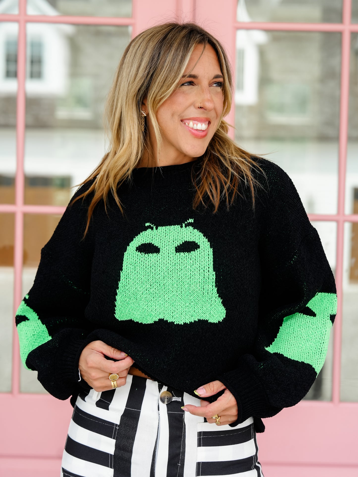 Long Sleeve Alien Ghost Sweater