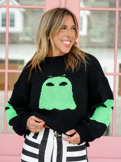 Long Sleeve Alien Ghost Sweater - Freckled Poppy