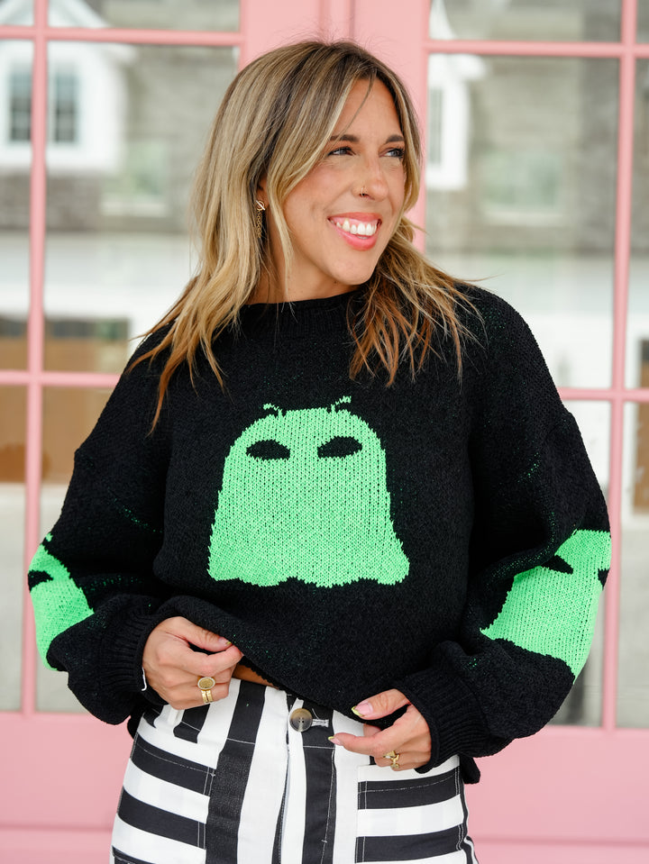 Long Sleeve Alien Ghost Sweater - Freckled Poppy
