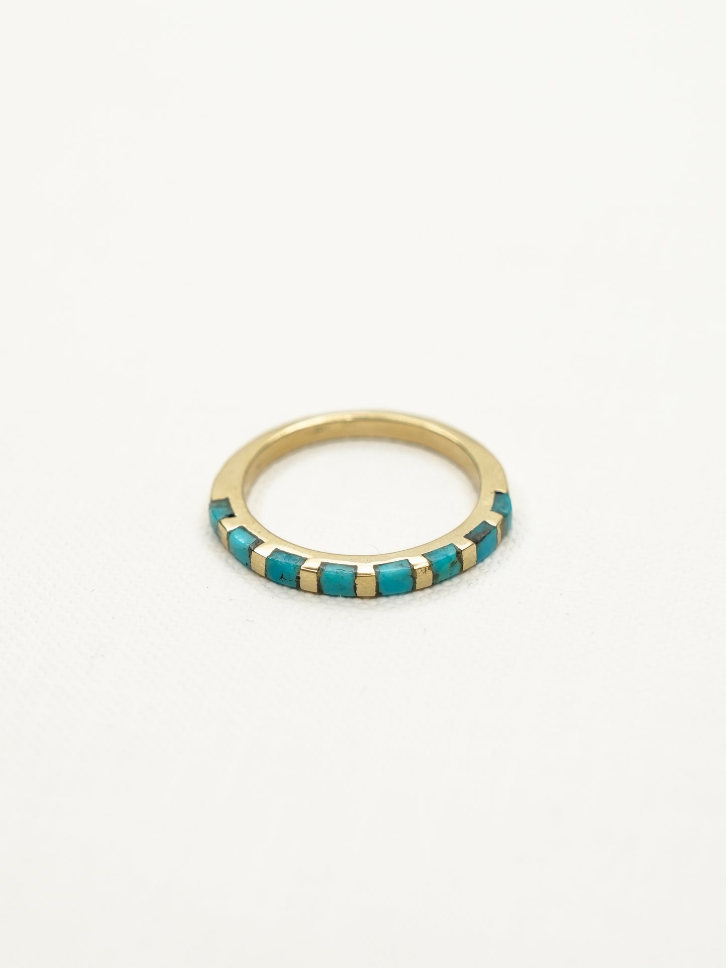 BOHO SOL Brass Mini Inlaid Stacker Ring