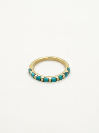 BOHO SOL Brass Mini Inlaid Stacker Ring