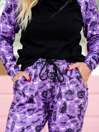 Plus/Reg Halloween Elastic Waist Lounge Pants