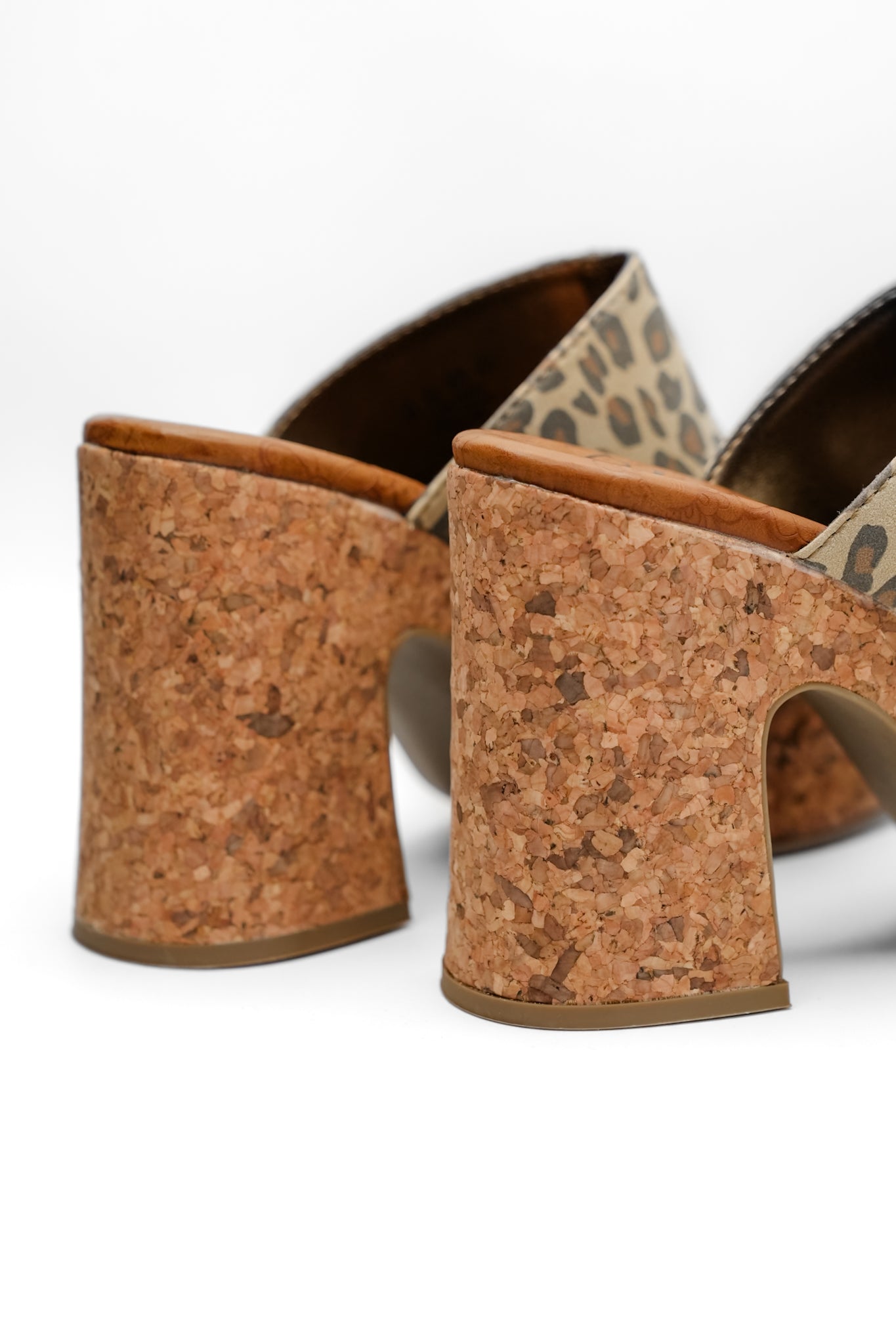 Blowfish Poznan Animal Print Chunky Cork Platform Heel Slides