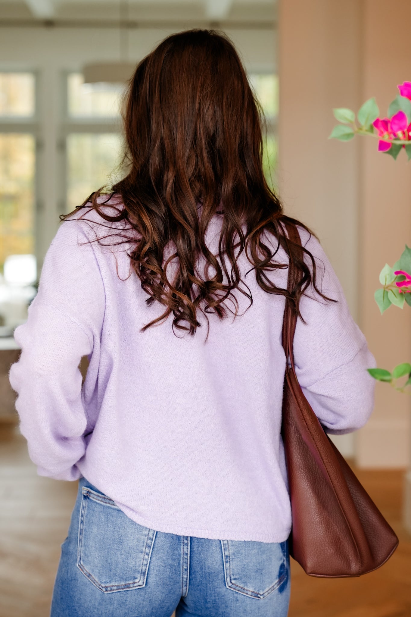 Lavender Long Sleeve Button Down Cardigan