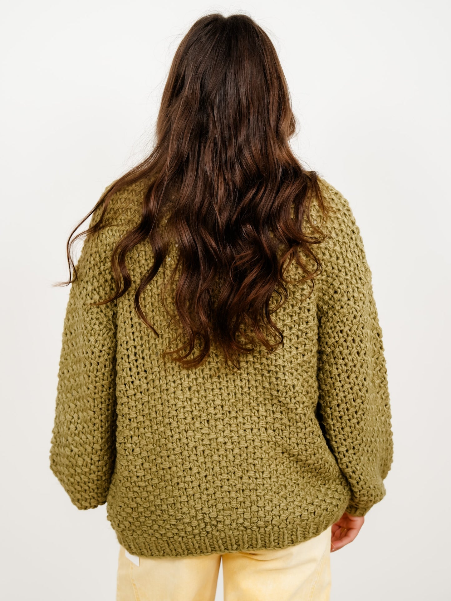 Chunky Knit Long Sleeve Button Down Cardigan - Freckled Poppy