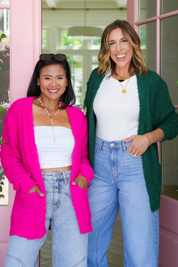 Door Buster! Zenana Long Sleeve Popcorn Sweater Cardigan with Pockets