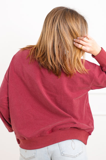 Plus/Reg Long Sleeve "USA" Patch Pullover Sweatshirt