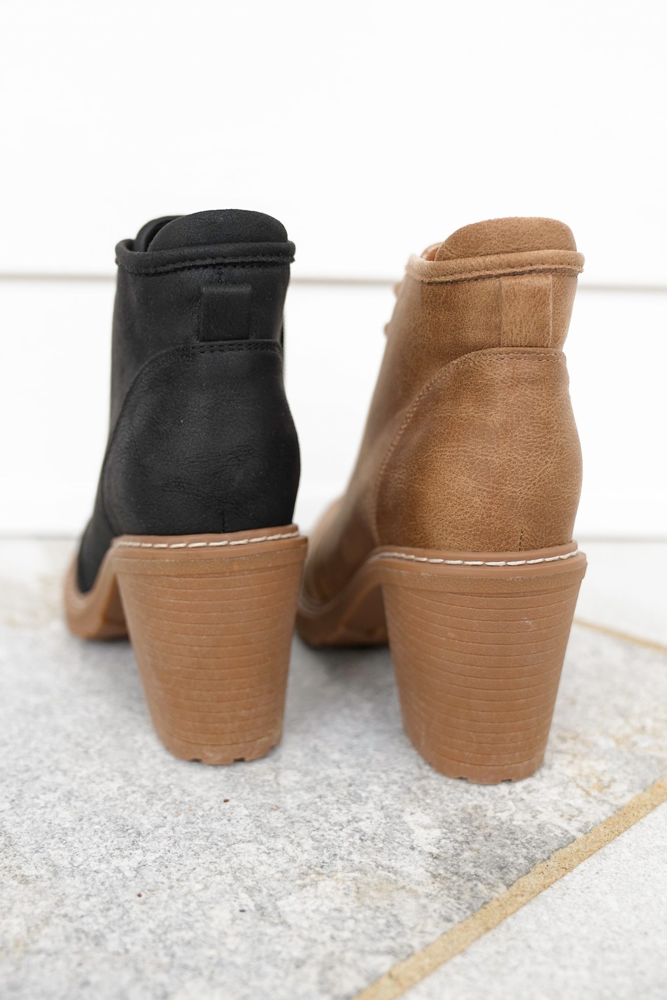 Corky's "Broomstick" Lace Up Block Heel Ankle Boots