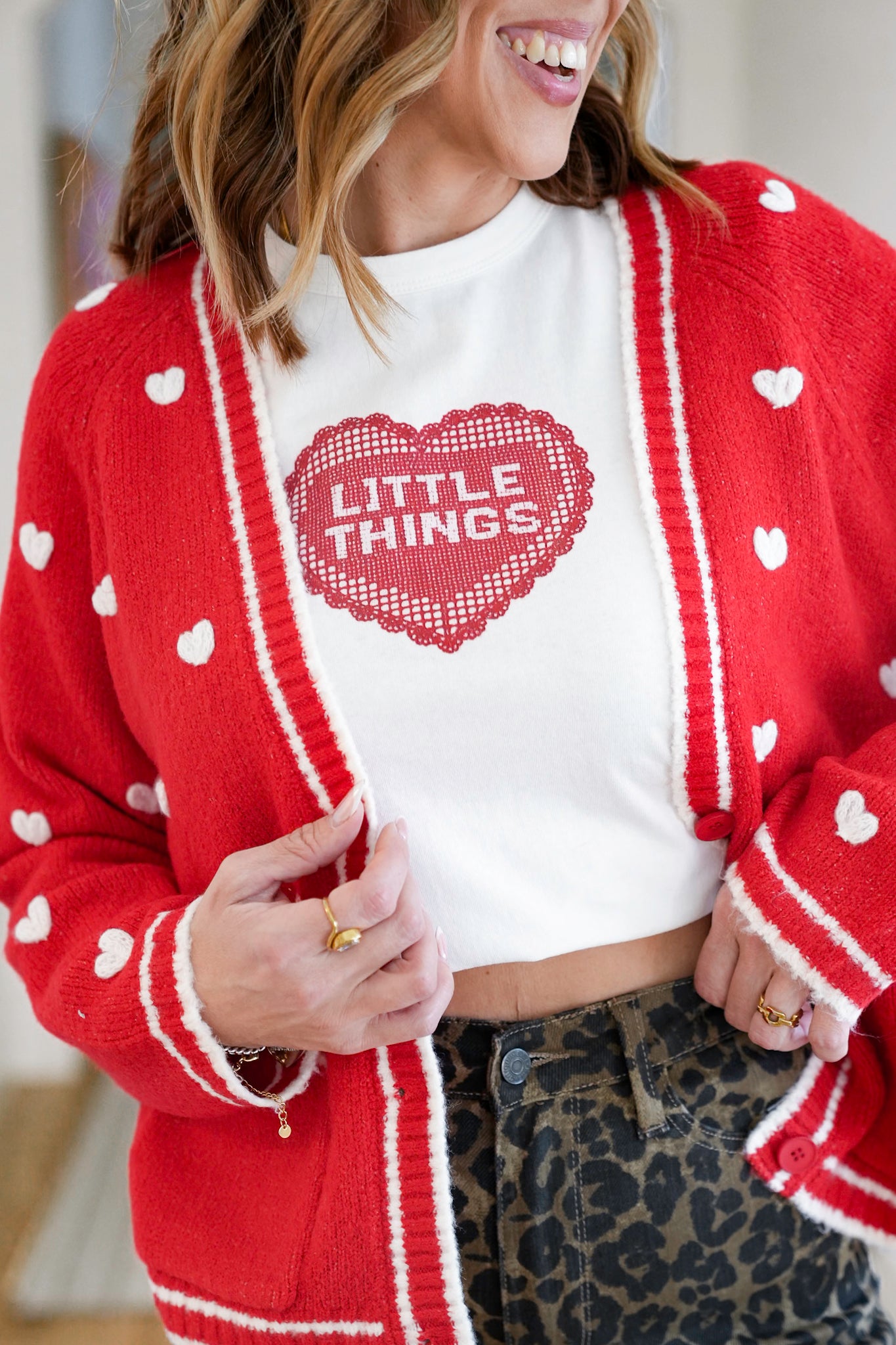 Short Sleeve Lace "Little Things Graphic Tee