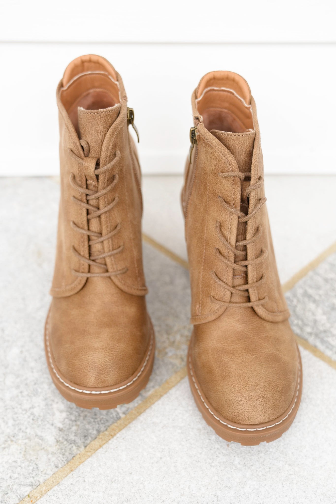 Corky's "Broomstick" Lace Up Block Heel Ankle Boots