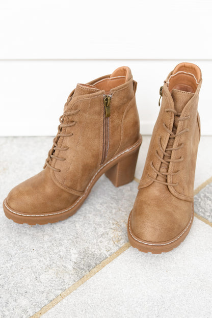 Corky's "Broomstick" Lace Up Block Heel Ankle Boots