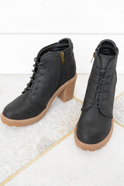 Corky's "Broomstick" Lace Up Block Heel Ankle Boots