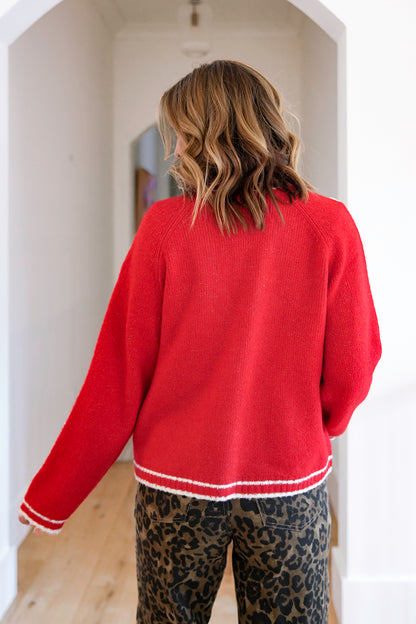 Heart Pattern Long Sleeve Button Down Cardigan