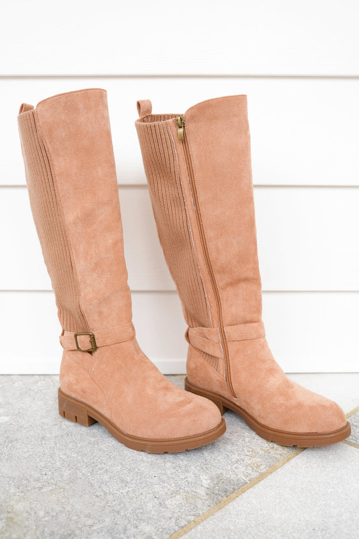 Corky's "Hay There" Knee High Vegan Suede Lug Sole Boot
