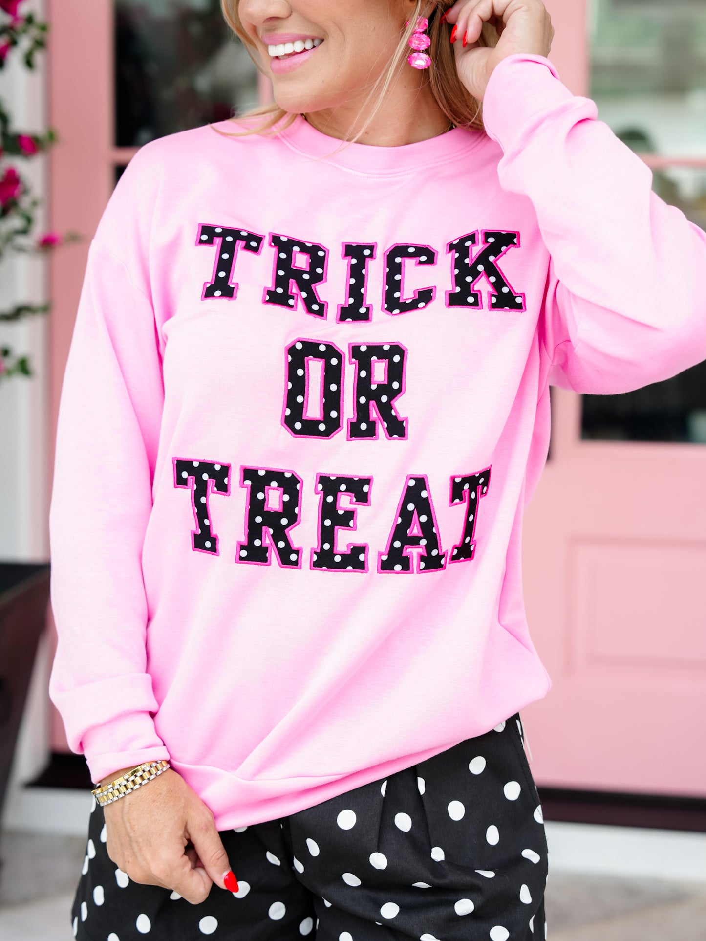 Plus/Reg Long Sleeve Trick Or Treat Pullover Top