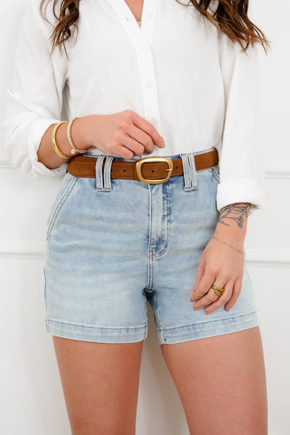 Judy Blue Light Wash Trouser Shorts