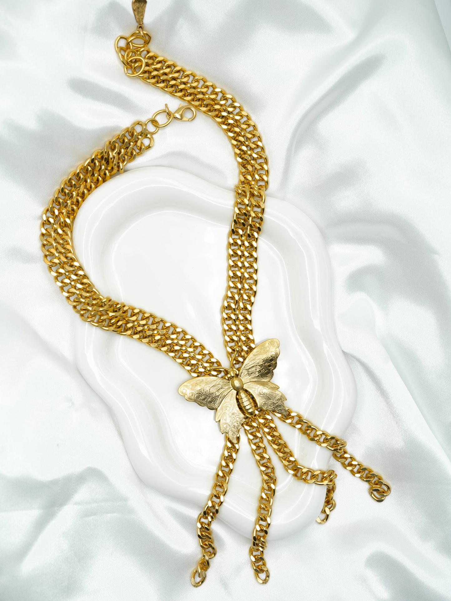 Yochi Butterfly Drop Necklace