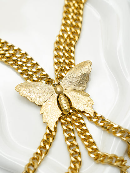Yochi Butterfly Drop Necklace