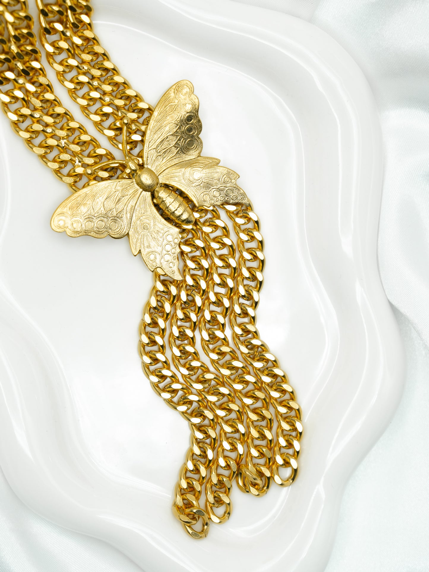 Yochi Butterfly Drop Necklace